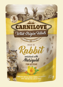 CARNILOVE CAT POUCH RABBIT&MARIGOLD 85g