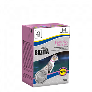 Bozita Feline Hair & Skin - Sensitive - kawałeczki mięsa w galarecie dla kotów wrażliwych 190g