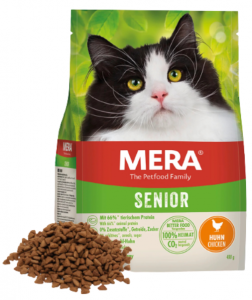 MERA CATS Senior Huhn, karma dla starszych kotów z kurczakiem, 2 kg + 400 g prezent