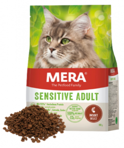 MERA CATS Sensitive Adult Insect, karma dla dorosłych kotów z wrażliwym trawieniem, z białkiem owadów, 2 kg + 400 g prezent