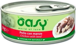 OASY NATURAL PUSZKA - KURCZAK Z WOŁOWINĄ 70G