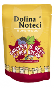 Dolina Noteci Superfood Adult 85g Kurczak i Wołowina Mokra Karma dla kotów