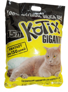 Silica Gel Cat Liter KOTIX, 15 l (6 kg), Blue color