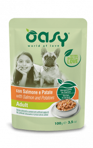 OASY PIES 100g Adult saszetka STRIPS łosoś