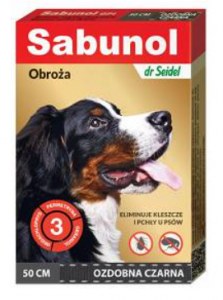 SABUNOL Obroża dla psa 50cm CZARNA