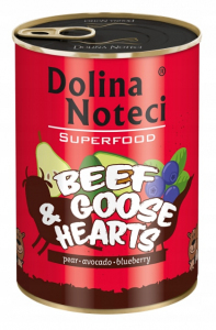 Dolina Noteci Superfood Adult 400g Wołowina i Serca z Gęsi Mokra Karma dla psa