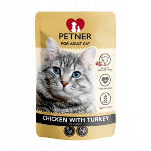 PETNER CAT FOOD CHICKEN WITH TURKEY / KARMA DLA KOTA KURCZAK Z INDYKIEM 85G