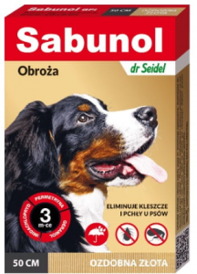 SABUNOL Obroża dla psa 50cm Złota