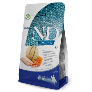 N&D OCEAN CAT COD, SHRIMP, PUMPKIN & CANTALOUPE MELON KITTEN 300 GR